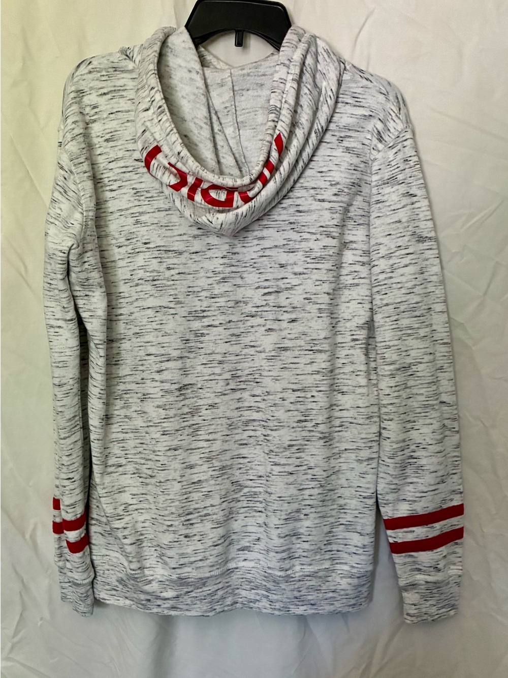 Ink Graphic Red-Accent Marled Hoodie Sweatshirt - Picture 2 of 2